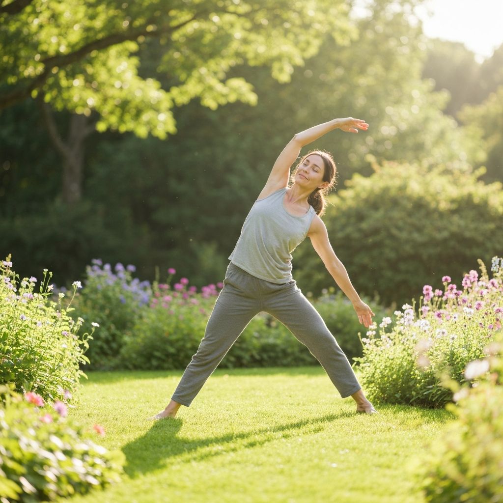 Person practicing gentle flexibility movements